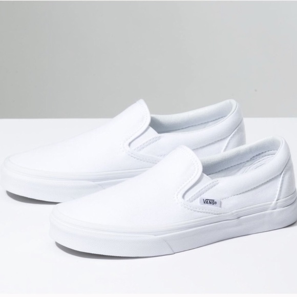Vans Shoes - Vans White Slip On Sneakers